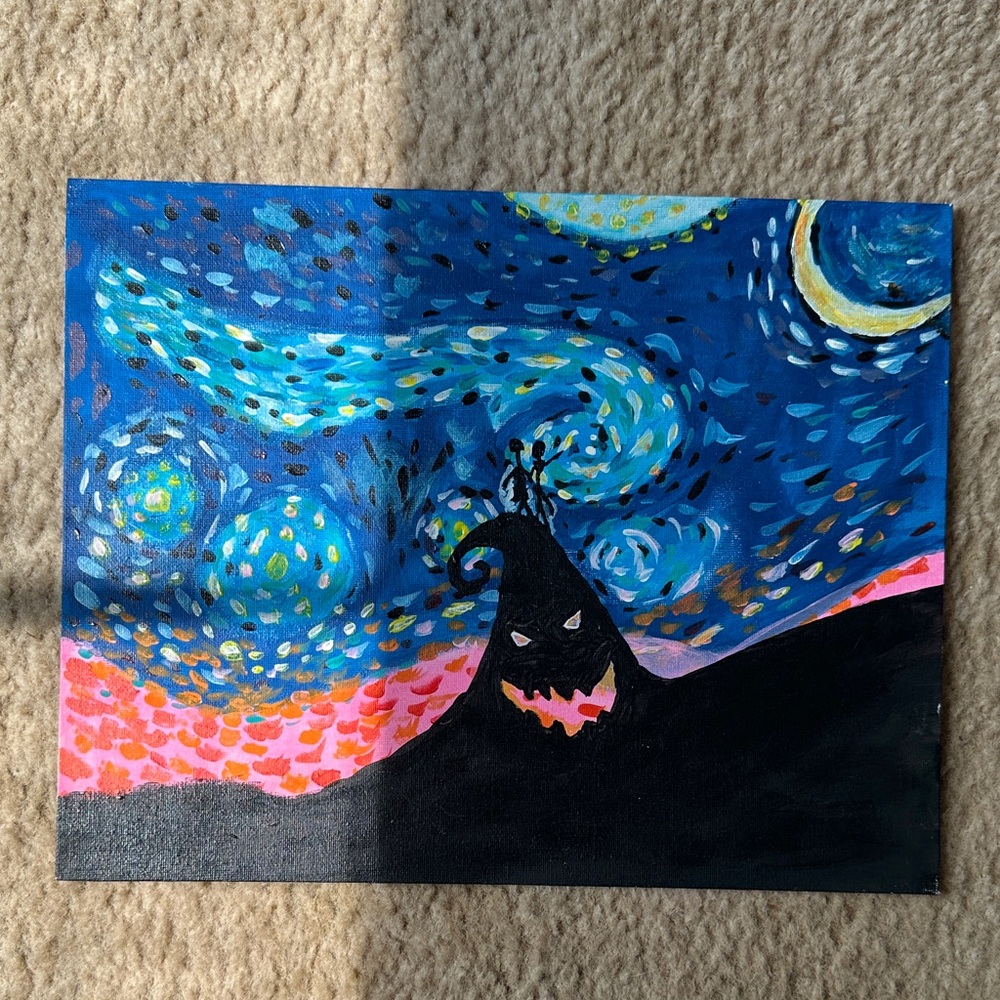 Starry Night  Nightmare Before Christmas Inspired Art Print